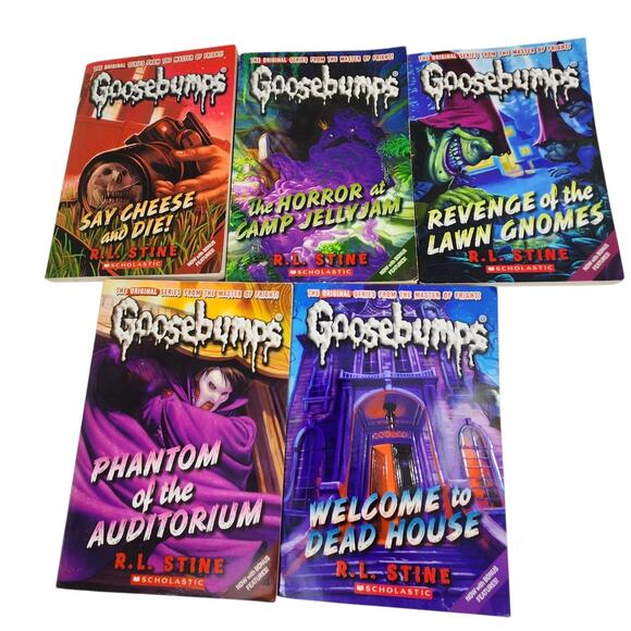 Scholastic Other - GOOSEBUMPS R.L. STINE LOT 5 BOOKS SPOOKY HORROR MYSTERY GHOSTS KIDS YOUTH TEEN